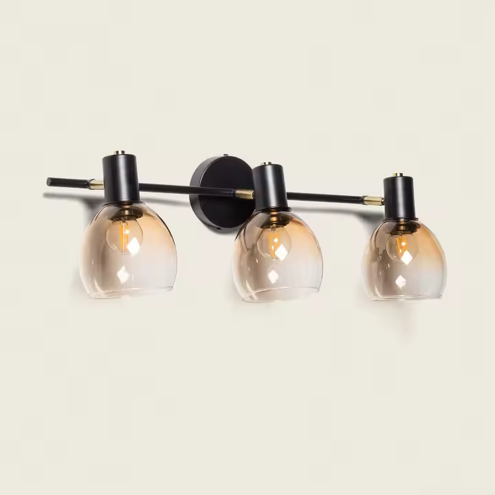 Aplique de Pared Metal y Cristal Abiel 3 Focos - 1