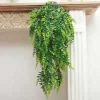 Planta Artificial De 90cm Pernasa Fern Británico Hojas Vínculo Decoración De Habitación Hogar Plástico Hoja Verde Para Bodas Fiestas Balcones - details 0