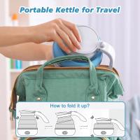 Foldable Electric Kettle,Mini Travel Kettle, Silicone Electric Water Boiler,Collapsible Kettle with Separable Power Cord—Blue - details 1