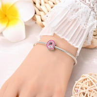 925 Plata Esterlina Romántica Rosa 26 Letras DIY Encantos Bolas Adecuadas Para Pulseras Pandora Joyería Fina Regalo De Cumpleaños - details 21