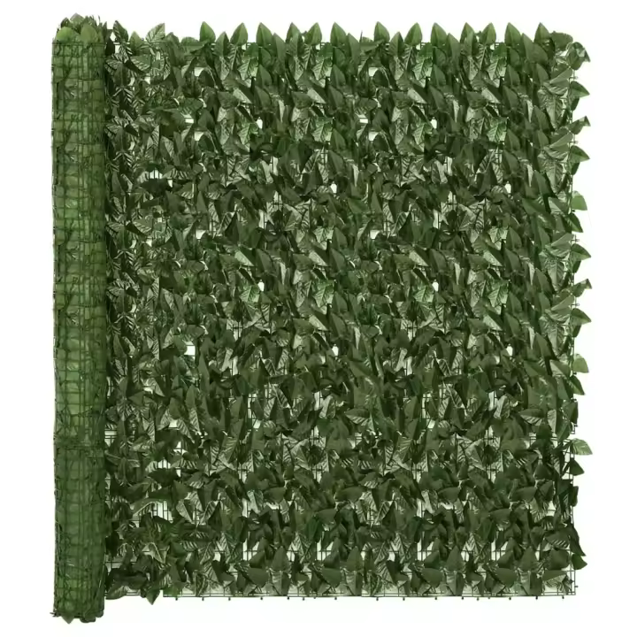 Valla DE PRIVACIDAD DE Balcón de hojas verde oscuro 300x150 cm - 1