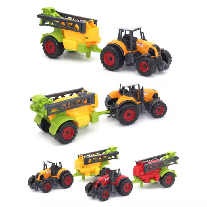 Modelo De Camión De Granja Miniatura En Aleación De Latón Para Jóvenes Hombres Set De Carrocería De Tractor De Fábrica Colección De Juguetes Educativos Para Niños - 1