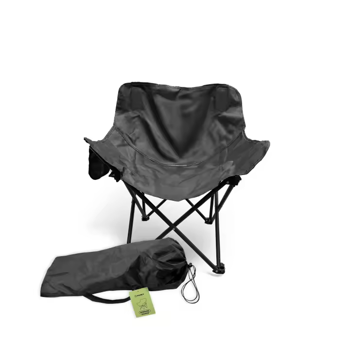 PAMEX -Silla plegable playa ligera 16x16x69 cm – Silla de playa plegable reclinable para camping, jardín o playa – compacta, con bolsillos y funda de transporte. - 1