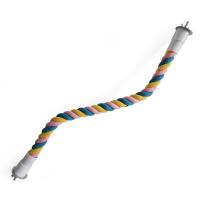 Juguete Para Aves De Compañía Mordedor De Algodón Colorido Para Periquitos Resistente Y Elástico Con Carril Para Colgar En Jaula - details 1