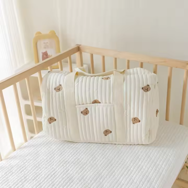Bolso De Hombre Portátil De Oso Lindo Bordados Gran Capacidad Dibujos Animados Para Mother Babe Father Hijo Bolsa De Mamá - 1