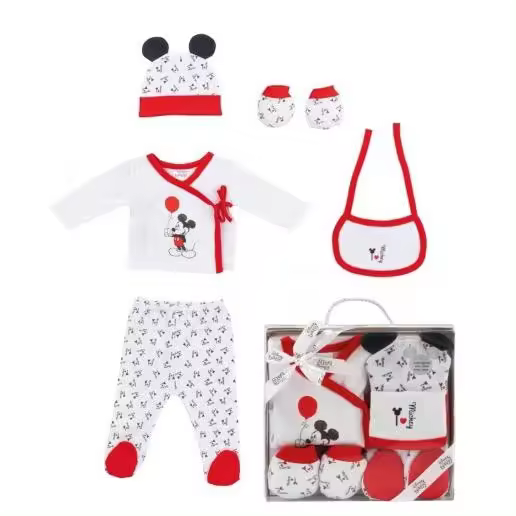 Conjunto primera puesta Mickey y Minnie Disney Interbaby - 100% algodón, talla 0-3 meses - 1