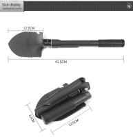 Shovel Multifuncional Plegable Portátil De 40CM Para Camping Pesca Y Engineering En Vehículos Material De Acero Carbono - details 1