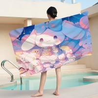 Toalla De Algodón Suave MINISO Sanrio Cinnamoroll Portátil Para Playa Gimnasio Natación Hogar Tamaño Rectangular Estilo Anime - details 8