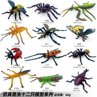Juego De 12 Figuras De Animales Miniatura Insectos Y Reptiles Educativo Para Niños Juguetes De Halloween Escarabajo Mantis Cicada Lurio - details 2