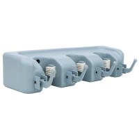 Soporte De Mopa De Plástico Montado En La Pared Con Gancho Para Escoba Multi Funcional Organizador De Baño Con 3/4/5 Posiciones - details 7