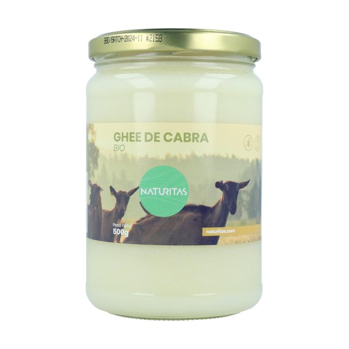 Ghee de Cabra Bio NATURITAS 500 g  Mantequilla Clarificada de Cabra Orgánica 100%  Favorece la digestión  Antioxidante  Sin gluten  Sin lactosa