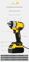 Llave de Impacto Inalámbrica Profesional - 500Nm de Torque, Batería Li-Ion1500AH - Ideal para Talleres Mecánicos y Reparación de Coches - details 9