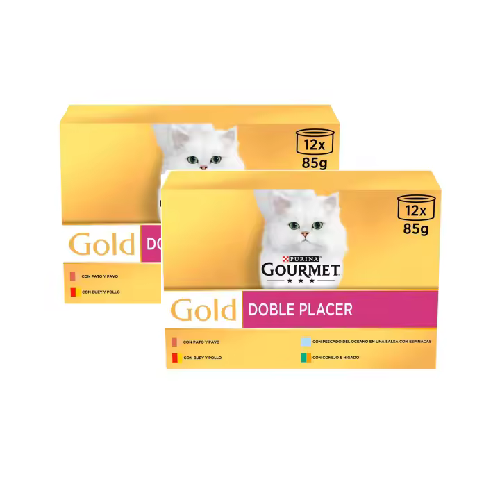 GOURMET - Gold PACK 2 (24x85 gr) - Doble Placer Pack Surtido de Carnes y Pescado (2 Cajas de 12x85 gr) - 1