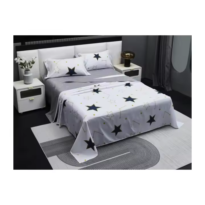 PLUSHOME Juego de Sábanas de Microfibra de Poliéster Suave Hasta 5 Piezas Tapa, Sábana Bajera y Fundas de Almohada Cama 90 160x260, 135 210x260, 150 230x260 Cm 180 250x270 Cm - Suavidad Duradera - Fácil Cuidado - Resistencia a las Manchas - 1