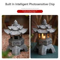 Lámpara Solar De Resina Creativa Torre De Luces De Palacio Decoración Zen Para Jardín Y Patio Iluminación Solar Pagoda Luces - details 9