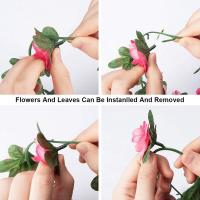 Guirnalda De Flores Artificiales Rosa 240CM Para Boda Decoración De Hogar Y Jardín Arco DIY Planta Falsa De Vínculo - details 0