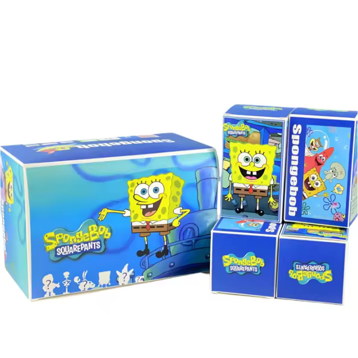 Figuras De SpongeBob SquarePants Delicioso Burger De Cangrejo En Caja Sorpresa Con Patrick Star Squidward Tentacles Juguetes Para Niños - 1