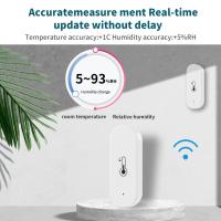 Sensor De Temperatura Y Humedad Inteligente WiFi Compatible Con Alexa Y Google Home Batería Incluida Seguridad Para El Hogar - details 1