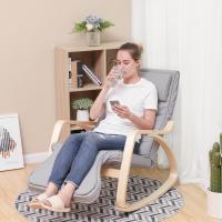 Mecedora de abedul con reposapiés ajustable, sillón tumbona con funda desmontable y lavable, disponible en gris claro o gris oscuro, 67x115x91 cm, capacidad 150 kg - details 4