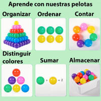 Pelotas de Plástico Multicolores sin BPA para Piscina y Parque Infantil 5,5 cm – Pack de 50 a 800 Bolas Seguras para Niños y Bebés, Ideales para Juegos en Interior, Exterior y Playground - details 6