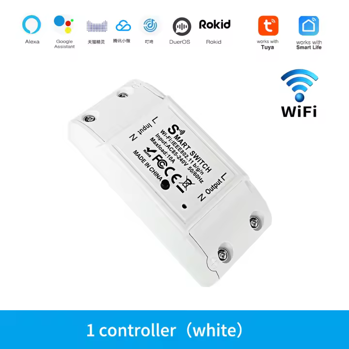 proAMEDEN Interruptor Inteligente Wifi 10A Compatible con Alexa y Google Home funcciona con Tuya y Smart Life - 1