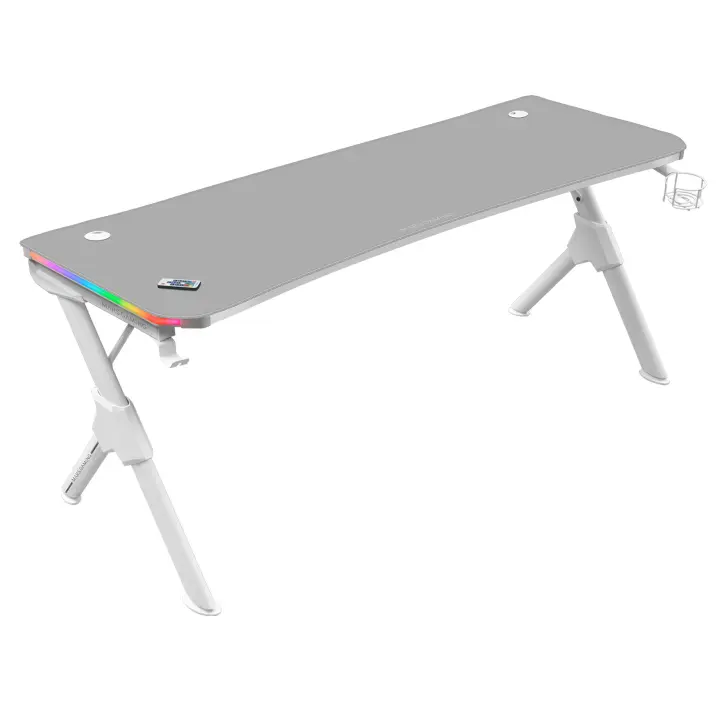 Mars Gaming MGDXLRGB, Mesa Gaming Ergonómica XL RGB, Soporte Cascos y Bebida, 160x60cm, Mesa XL RGB Negro o Blanco - 1