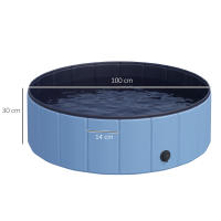 PawHut Piscina Plegable para Perros Ø100x30 cm Bañera para Mascotas Gatos de PVC Antideslizante Resistente al Desgaste Adecuado para Interior y Exterior Azul - details 2