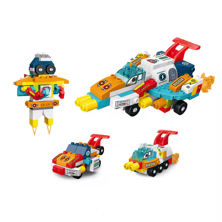 Bloques De Construcción Duplo Espacio 79Pcs Para Niños Grandes Partículas DIY Transformable En Robot Y Coches Juguete Educativo Regalo Para Niños - 1