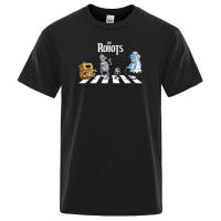 Camisa De Algodón Para Hombre Verano Con Impresión De Droides Camiseta Fresca Con Mangas Cortas Estilizada Para Respirar Casual O-Neck - details 2