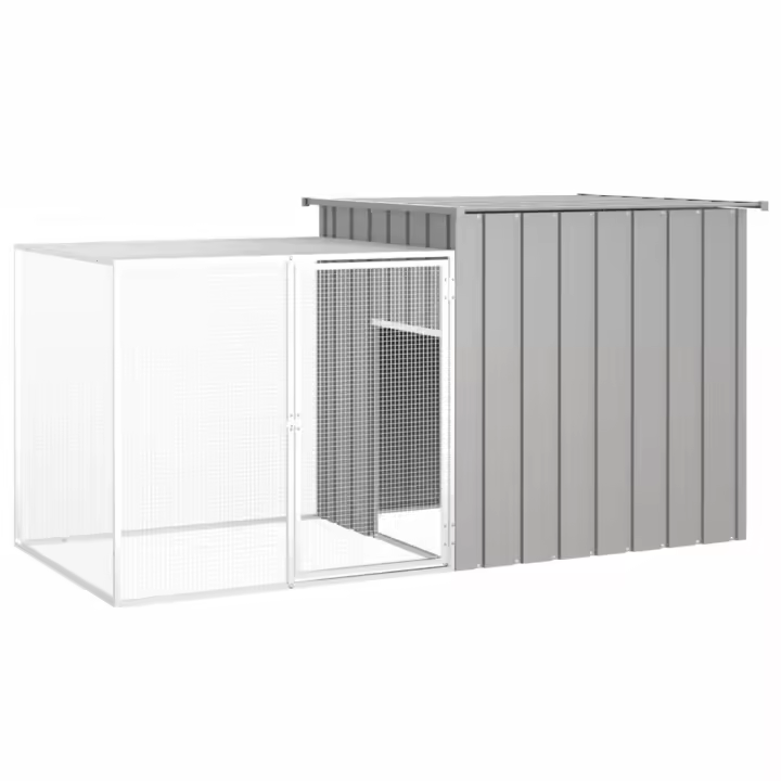 vidaXL Jaula de gallinas acero galvanizado gris 200x91x100 cm - 1