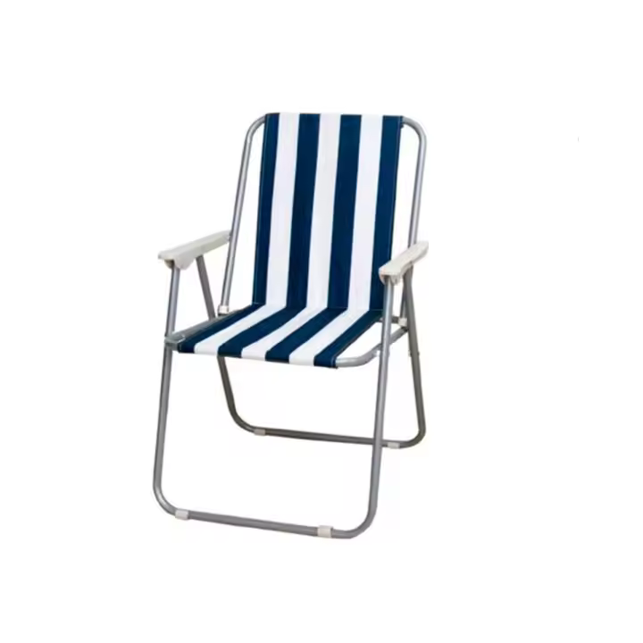 Silla Plegable Gerimport a Rayas Azules, Cómoda y Resistente para Exteriores - 1