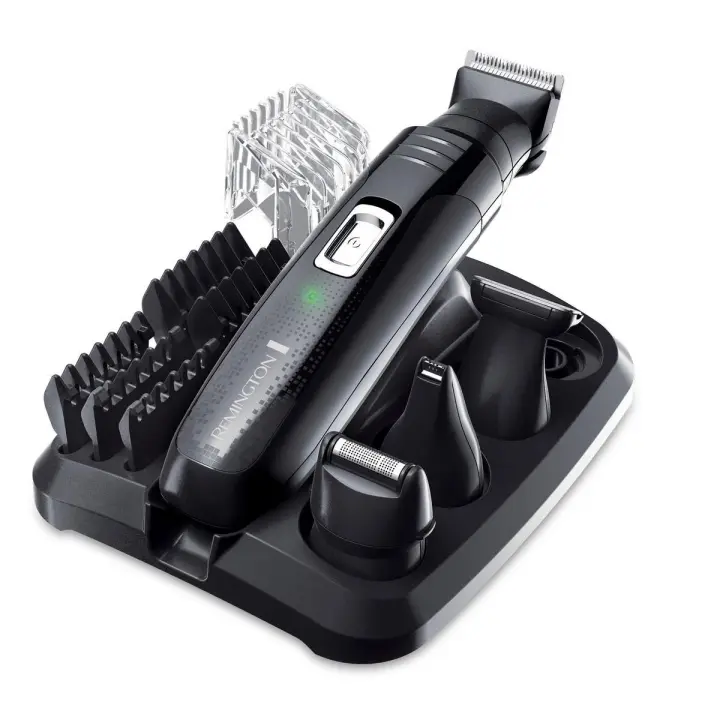 Remington Kit multifunción Groomkit PG6130 - cuchillas titanio, 4 cabezales, 5 peines fijos (1,5-12mm), autonomía 40 min - 1