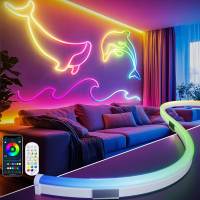 Tira De LED Neón RGBIC 1M 2M 3M 5M 10M 12V Impermeable Luz De Colores Completos Sincronización De Música Decoración Para Habitación De Juegos Y Sala De Estar - details 1