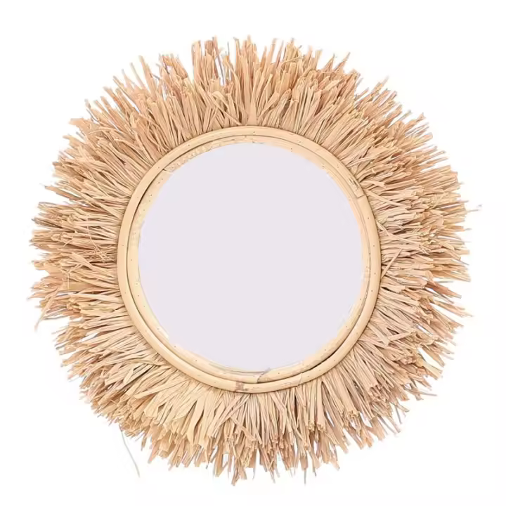 Signes Grimalt ORIGEN Home Decor Espejo De Hierba Redondo - Marrón 28x28x4cm 33195 - 1