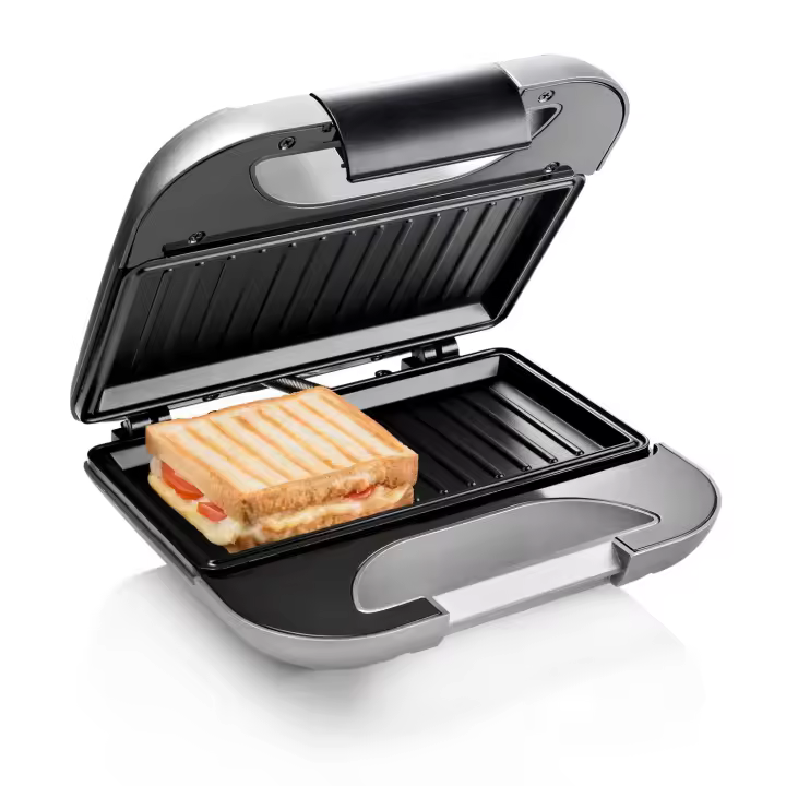 Sandwichera Princess 01.127003.01.001 Para 1 Sandwich 750W Negro. Plata - 1