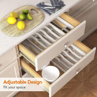 Organizador De Cajón De Cuchillería Ajustable Divisor De Alimentos Para Cocina Set De Bandejas De Almacenamiento De Utensilios Planos - details 2