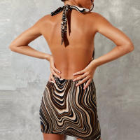 Vestido De Verano Explosivo Para Mujer Con Estampado a Cuadros Ajustado Y Cómodo Estilo Halter De Venta En Europa Y Estados Unidos - details 6