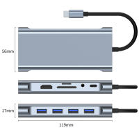 Hub USB C 4K 30Hz Adaptador Tipo C a HDMI Compatible Con USB 3.0 11 En 1 Dock PD 87W Splitter USB C Para MacBook pro Air - details 10