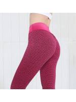 Pantalones De Yoga Para Mujeres Cintura Alta Moldeadora Jacquard De Mantequilla De Palmera Pantalones Deportivos De Pierna Larga Sin Bolsillos - details 12
