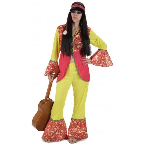 DISFRAZ HIPPIE FLOR MUJER - 1