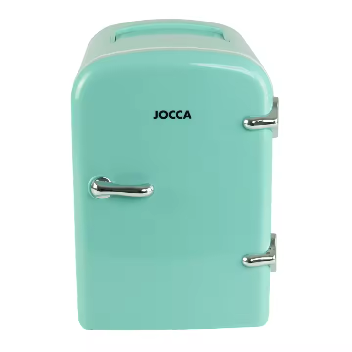 Mini nevera portátil Jocca Turquesa con capacidad de 4L con conexión para casa y el coche. Enfría y calienta bebidas, alimentos, medicaciones o cosmética. Diseño compacto, ligero y adaptable gracias a la bandeja extraíble. - 1