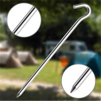 10pcs Palos De Tenda De Aluminio Con Gancho Para Camping Y Viajes Al Aire Libre Palos De Tierra Duros Y Ligeros Para Tarp Y Awning - details 1