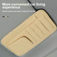 Organizador De Visera De Coche Multifuncional PU Para Gafas Tarjetas De Crédito Boletos Clip De Almacenamiento Para Sol - details 2