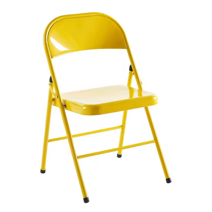 ORION91 Silla LEO Naranja Albaricoque Plegable Estilo Industrial de Metal Antideslizante Comedor Oficina Salón Teletrabajo Cocina - SpazioLuzio - 1