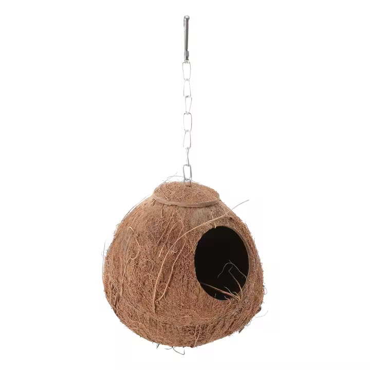 Juguete De Masticar Para Pájaros Natural Nido De Coco Accesorios Para Mascotas Leopardo Gecko Cotorra Pequeños Pájaros Algodón - 1