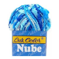 Lote 10 Ovillos Multicolor azul - blanco nube – Hilo Seda Suave con Nylon Premium  50g - 95m  Agujas 4-5 mm  LANAS LUZ COLOR - details 1