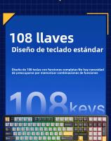 Teclado Mecánico De Juego AULA F108 100% Layout Tasa De Encuesta 1K Switch Lineal Hot Swappable Con Software De Macro - details 5