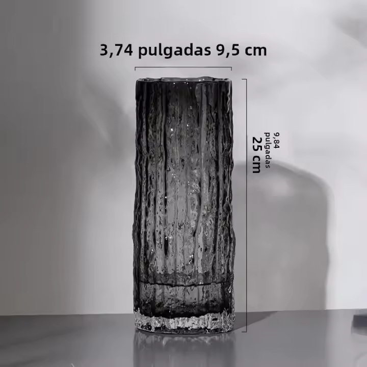 Vaso De Flor De 25cm Glaciador Vidrio Transparente Para Arreglo Floral Decoración De Mesa Del Salón Y Comedor - 1