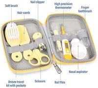 8 piezas Kit de aseo para bebés, kit profesional de cortaúñas para bebés, no tóxico sin BPA, kits de aseo para bebés para viajes y hogar (amarillo) - details 5