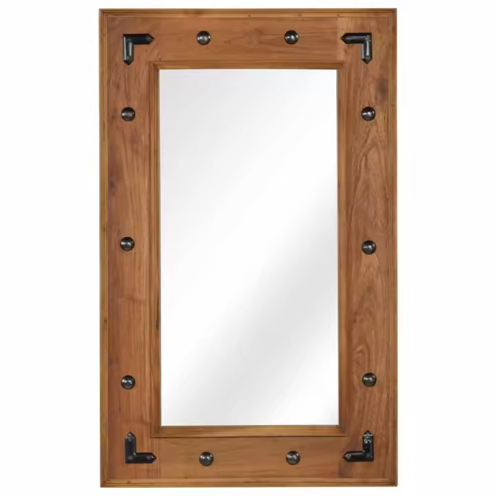 vidaXL Espejo de madera maciza de acacia 50x80 cm - 1